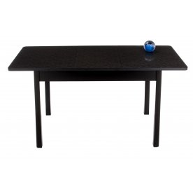 Стол Lionel-1 чёрный / чёрное стекло Созвездие / вкладка стекло