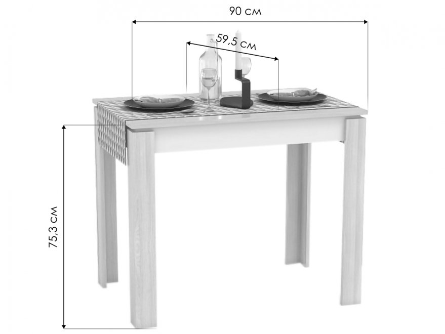 Деревянный стол Алетра венге / белый