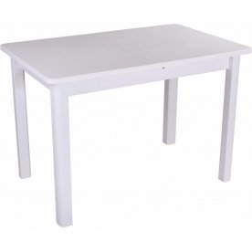 Стол обеденный Альфа ПР-1 КМ белый / камень-04 / ножка 04 белый