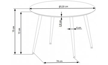 Деревянный стол Embos 120/75