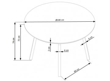 Обеденный стол Balrog Okragly 100/74 светло-серый / черный