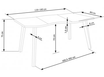 Деревянный стол Dickson 120-180/80/75