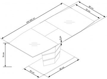 Деревянный стол Sorento 140-180/80/76