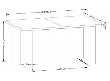 Обеденный стол Elefante prostokat 160-240/100 дуб натуральный