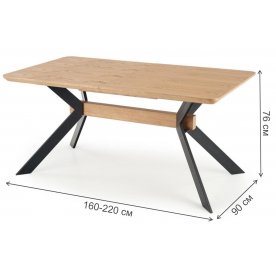 Деревянный стол Bacardi 160-220/90/76