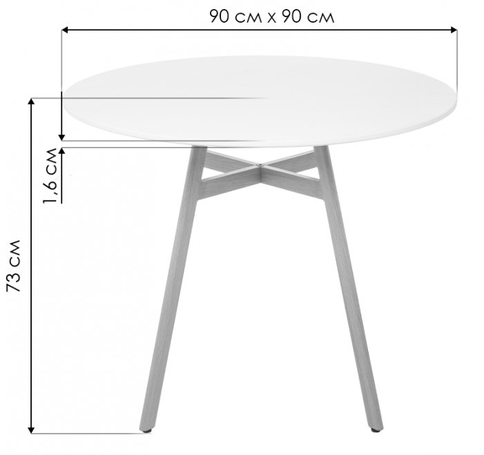 Стол Skandi 90 белый