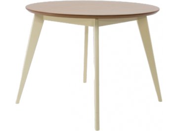 Деревянный стол Сканди К 90 слоновая кость / натуральное дерево