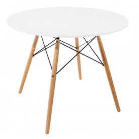 Стол Tulip 150 white top / wood leg