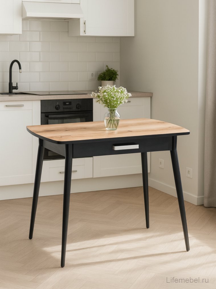 Стол Вики 90х60х77 делано / черный