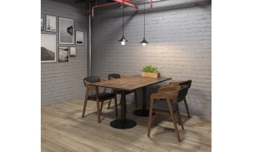 Деревянный стол VAST-120 белый/черный