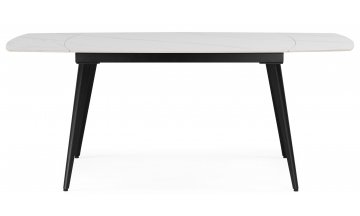 Керамический стол Aveiro 120(180)x80 белый мрамор / черный