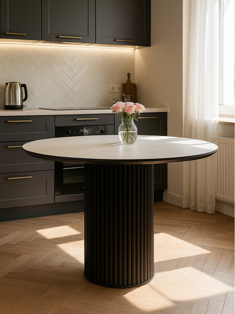 Керамический стол Барел 110 krater perla repose / черный