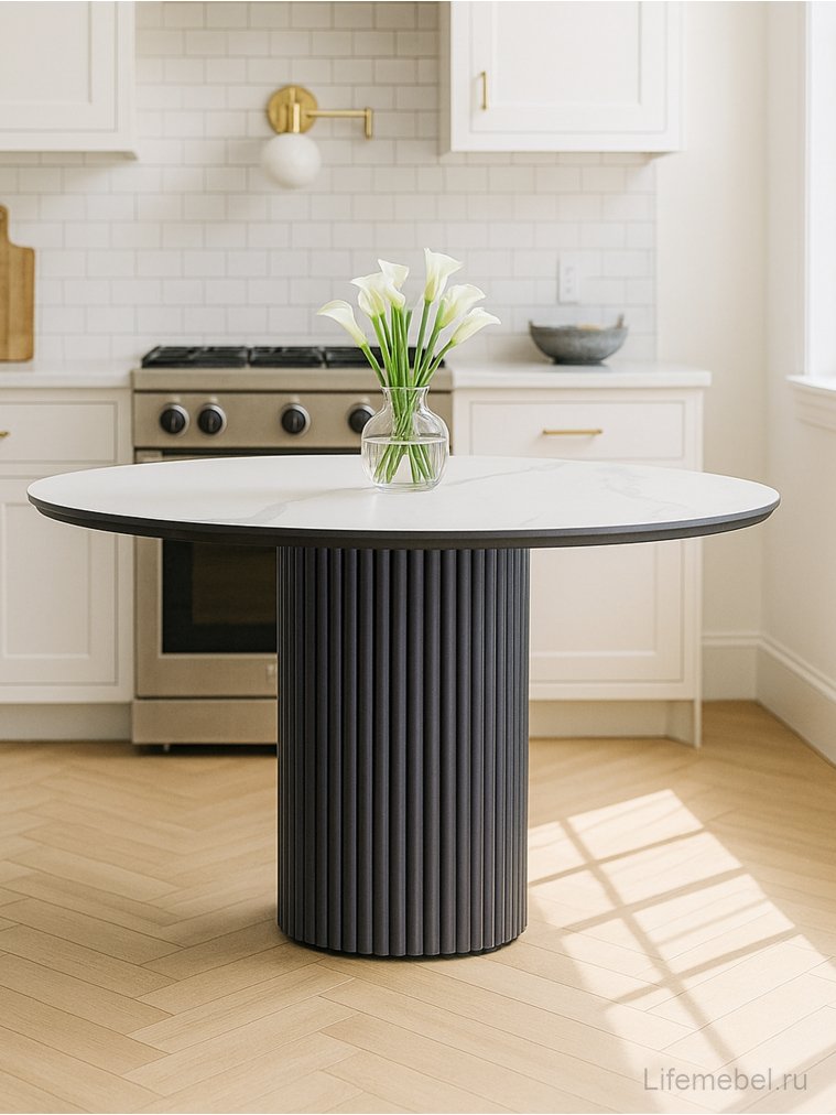 Керамический стол Барел 110 patagonoa bianco repose / черный