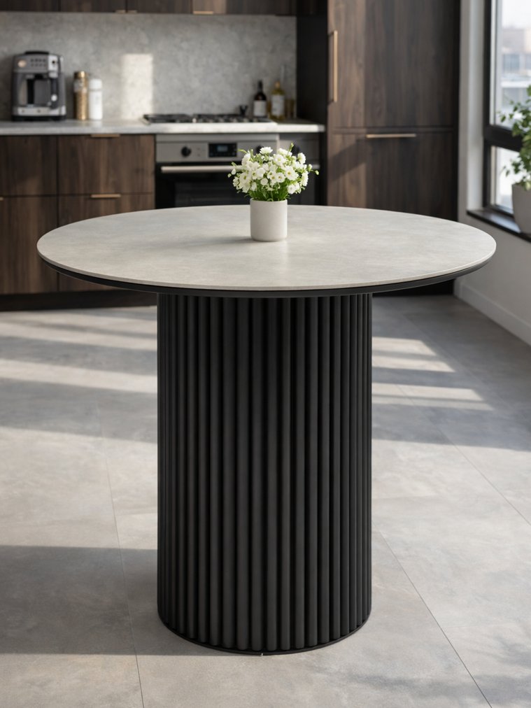 Керамический стол Барел 89 carmen light grey / черный