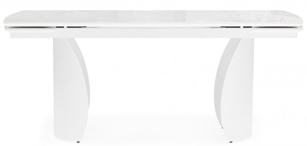 Керамический стол Готланд 180(240)x90 statuario titan gloss / белый
