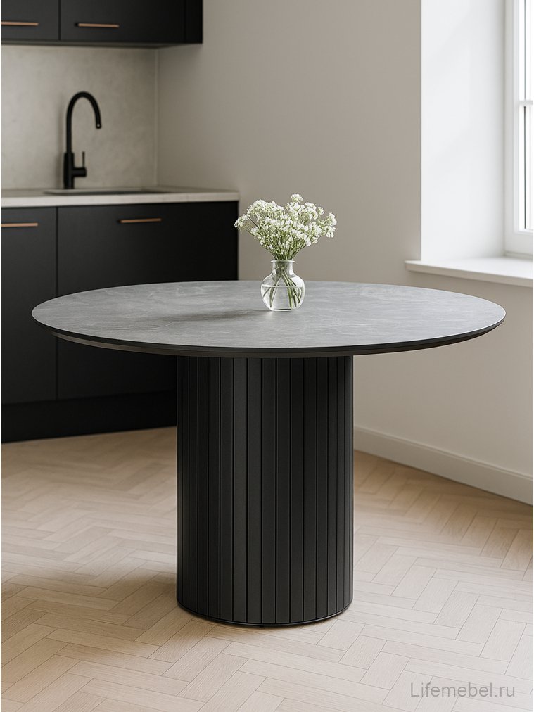 Керамический стол Гравент 110 dolmen cris sahara / черный