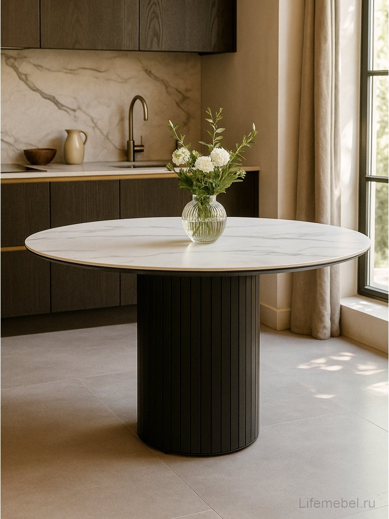 Керамический стол Гравент 110 patagonoa bianco repose / черный