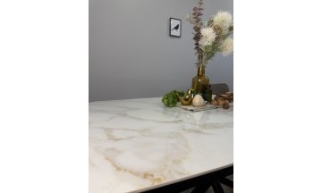 Керамический стол DF1250 черный/керамика белая глянец