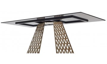 Керамический стол Enna 220 итальянская керамика контрастный мрамор матовый KL-188 / шампань