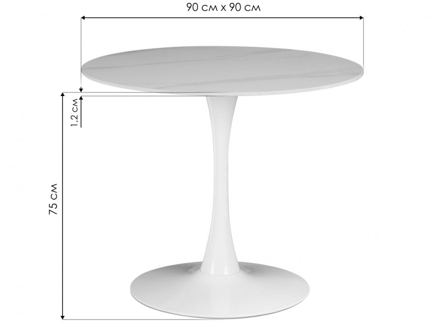 Керамический стол Ariel-1K SQT-1K 90 черный