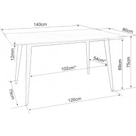 Керамический стол Ivy 140