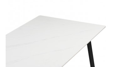 Керамический стол Rion 120 белый мрамор / черный