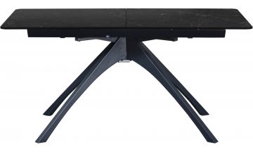 Керамический стол SHT-T76 раскладной серый мрамор / черный