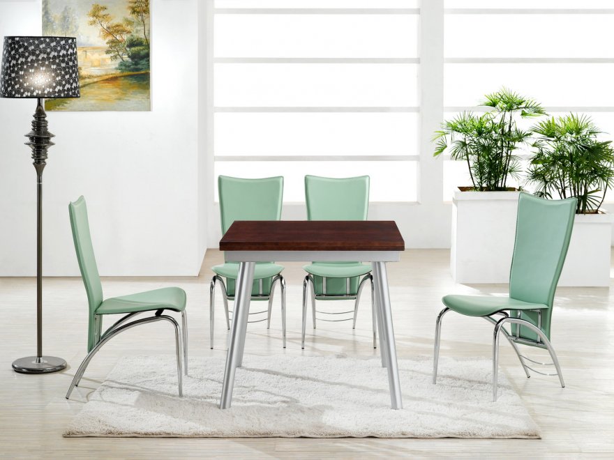 (НЕАКТИВЕН, больше не поставляется) Обеденная группа "стол B2225 венге и 4 стула 4056 салатовые" (ES)