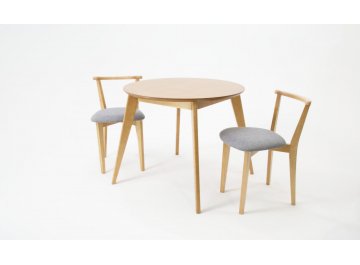 Обеденная группа Сканди Франк К 90 серый / натуральное дерево / натуральное дерево