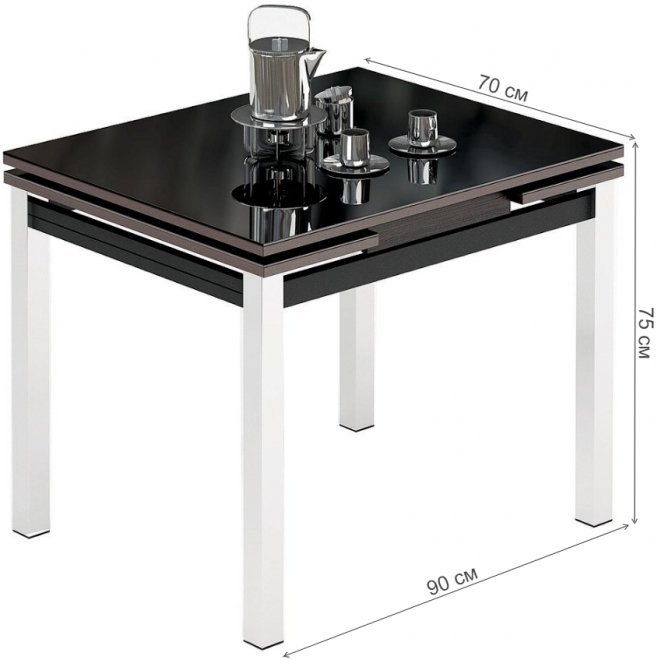 Обеденная группа стул 1308 и стол Париж 1Р стекло черное