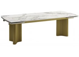 Керамический стол Адажио-2 бело-коричневый мрамор