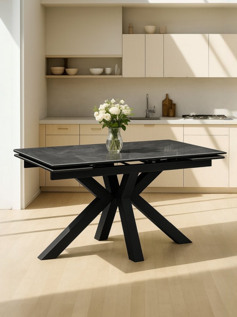 Керамический стол Бронхольм 140(200)х80х77 baolai / черный
