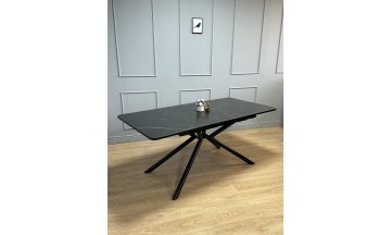 Керамический стол Брюле черный мрамор / черный