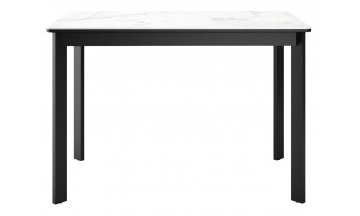 Керамический стол DikLine LK110 керамика белый мрамор / подстолье черное / опоры черные