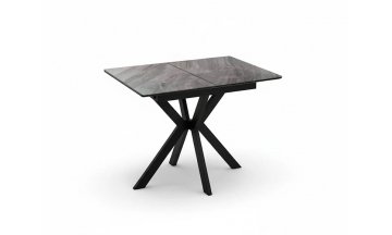 Керамический стол Гардинг 100(130)x70 серый  / черный