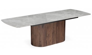 Керамический стол Lagos 160(240)x90 серый / орех