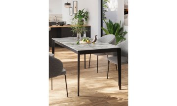 Керамический стол KR1200 серый глянец / черный