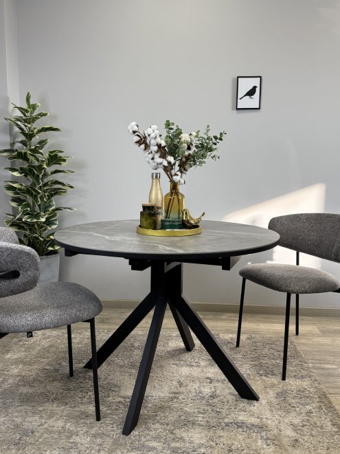 Стол Арчи светло-серый / черный