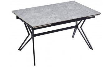 Керамический стол Мирул 135-195 / 80х76 grey stoun / черный