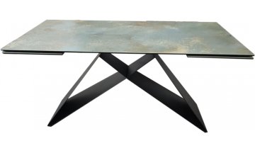 Керамический стол Amber 160 бирюзовый ossido verde / черный матовый