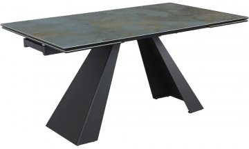 Керамический стол Salvadore серый мрамор / черный матовый