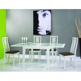 Стол Benson 90 белый тонированное стекло с прозрачными квадратами