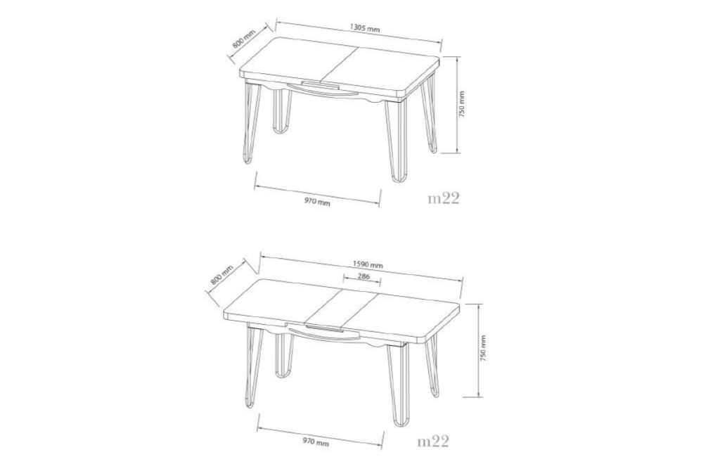 Стол обеденный M22 раскладной cream