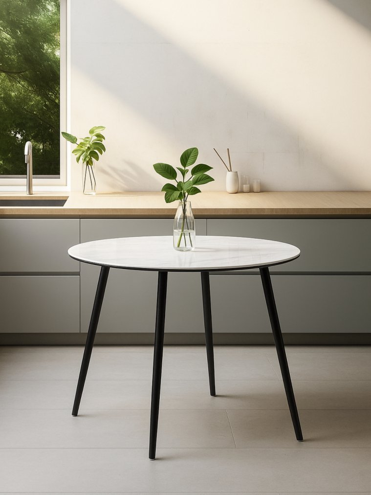 Стеклянный стол Анселм леонардо / черный