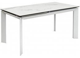 Керамический стол Cremona 140 matte statuario белый мрамор матовый / белый