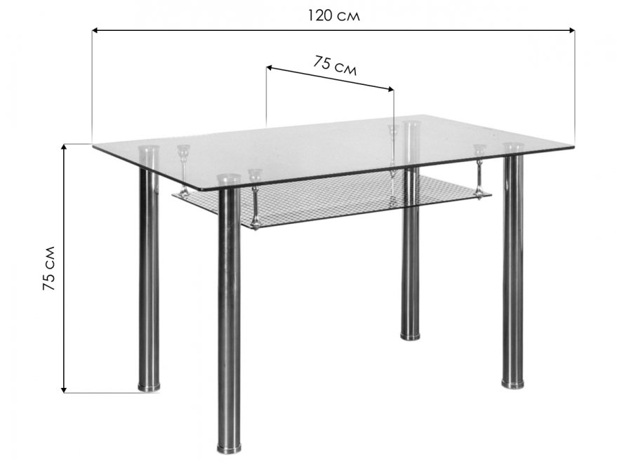 Стеклянный стол Dario прозрачный