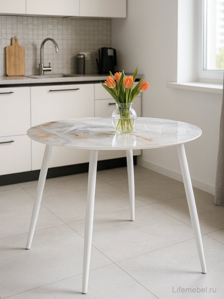 Стеклянный стол Кловис кианит / белый