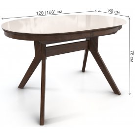 Стеклянный стол Местре 120/80-ОВС
