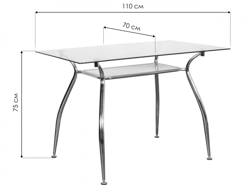 Стеклянный стол Patrizia прозрачный