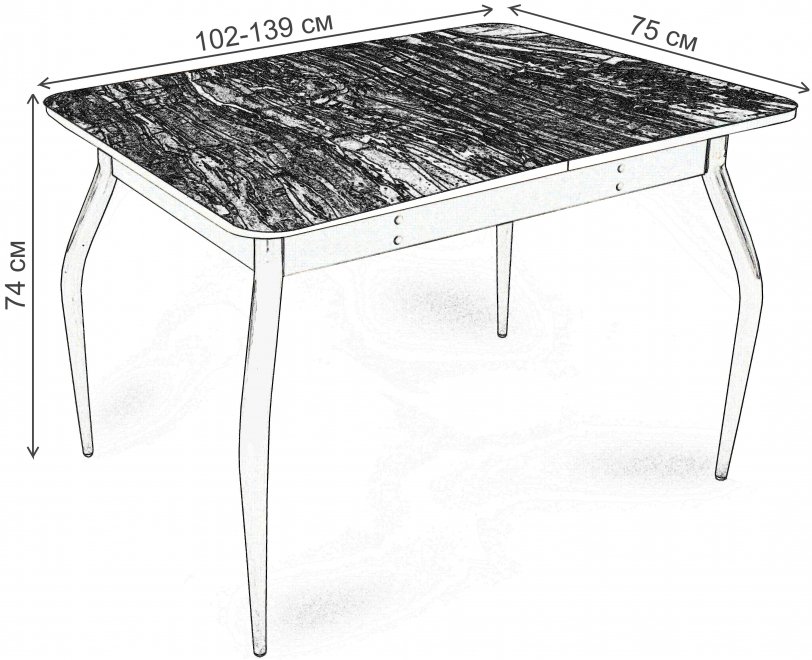 Стеклянный стол Тропики обеденный раздвижной